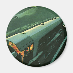 Vintage Verkehrsmittel, grüner, schneller Zug Magnet