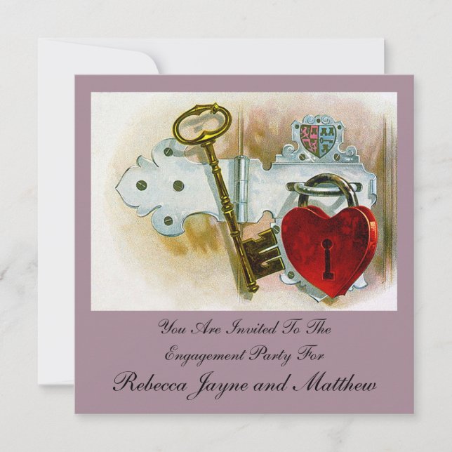 Vintage Verlobung Einladung (Vorderseite)