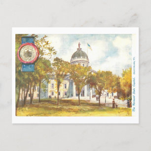 Vintage Vermont-Hauptstadt mit Siegel Postkarte