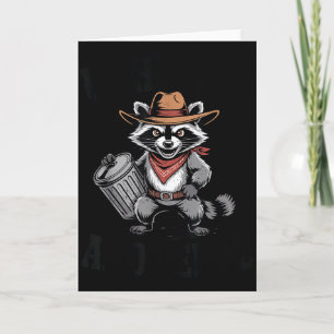 Vintage Verrückt Und Verwilderter Waschbär-Cowboy  Karte