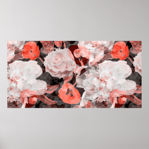 Vintage verschwommene monochrome Kunst und farbige Poster