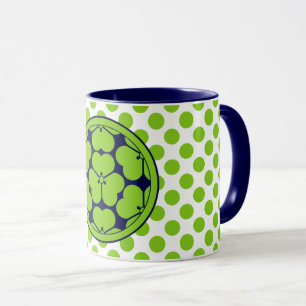 Vintage Vert Bleu Chosokabe Japon Mon Graphic Mug