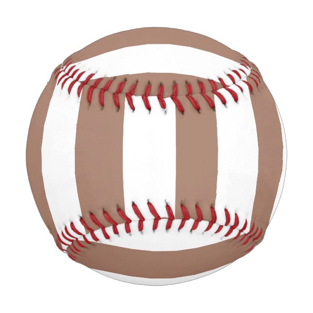 Vintage vertikale Streifen Mocha Mousse White Baseball (Vorderseite)