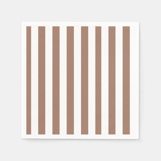 Vintage vertikale Streifen Mocha Mousse White Serviette (Vorderseite)