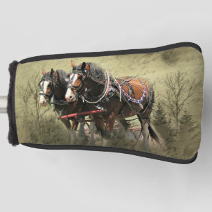 Vintage verwitterte Clydesdale-Postkarte Golf Headcover
