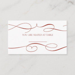 Vintage Verzierte Burgund-Hochzeiten-Platzkarten Platzkarte
