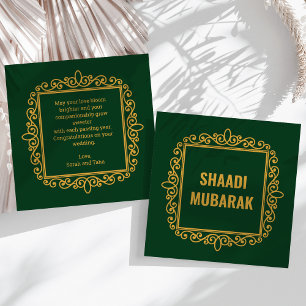 Vintage verzierte grüne Shaadi Mubarak Karte