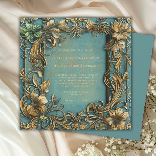Vintage Verzierte romantische Hochzeit Einladung (Von Creator hochgeladen)