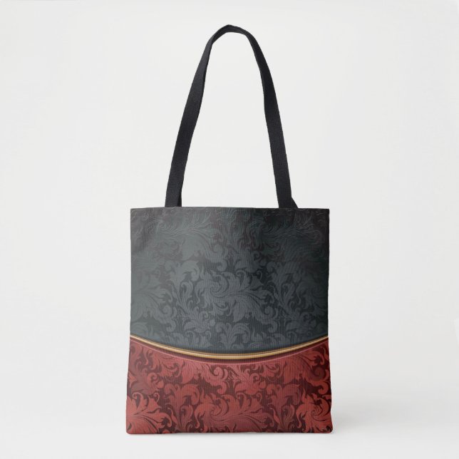 Vintage Verzierung rot und schwarz Tasche (Vorderseite)