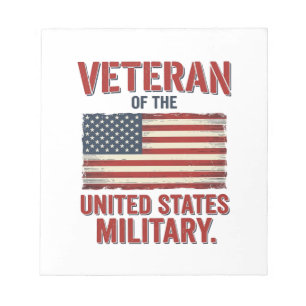 Vintage Veteran USA-Flagge Militär-Vektor-Design_1 Notizblock