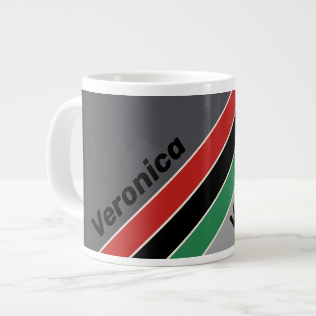 Vintage VHS Stripes with Name Jumbo-Tasse (Vorderseite Links)