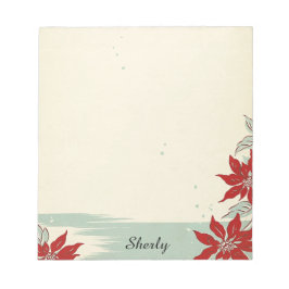 Vintage Vibe Name Poinsettia - Geschenk personalis Notizblock