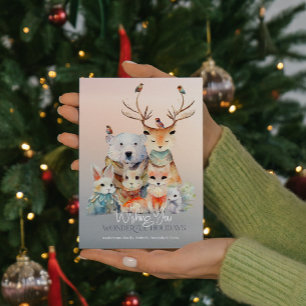 Vintage-Vibe-Winter-Wunderland-Weihnachtskarte Einladung