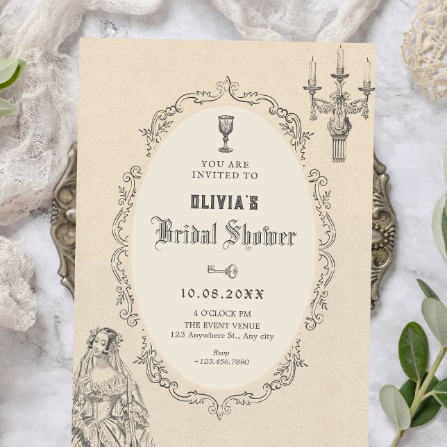 Vintage victorian bridal shower einladung (Von Creator hochgeladen)