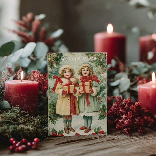 Vintage Victorian Christmas Postcard Postkarte (Von Creator hochgeladen)