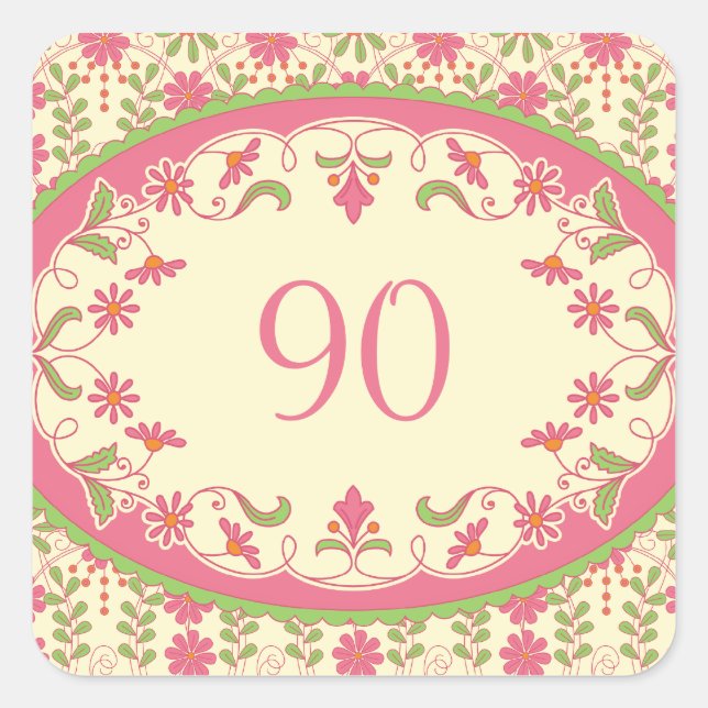 Vintage Victorian Daisy Birthday Stickers (Vorderseite)