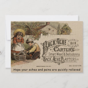 Vintage Victorian Era Drug Get Well Card Modèle