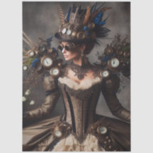 Vintage Victorian Steampunk Clockwork Time Lady