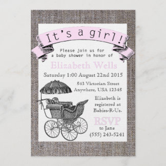 Vintage-victorianische Babyparty-Einladung Einladung
