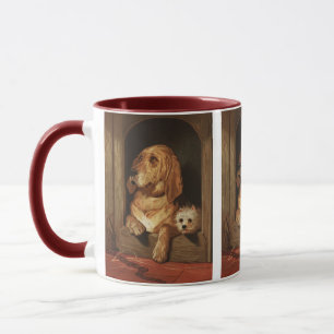 Vintage-victorianischer Bloodhound- und Westie-Hun Tasse