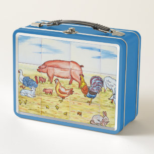 Vintage Vieh Metall Brotdose