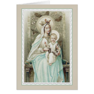 Vintage Vierge Marie Jésus Rosaire