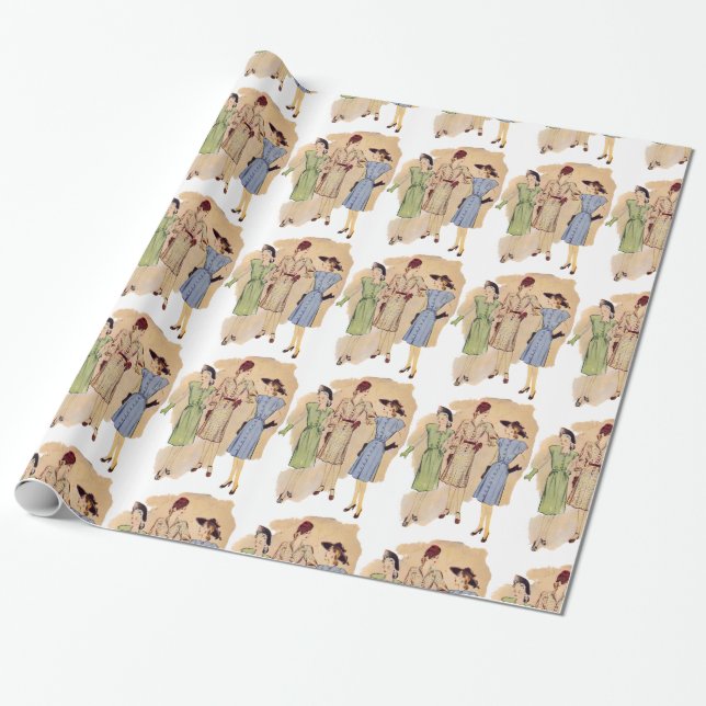 Vintage Vierzigerjahre Mode Geschenkpapier (Ungerollt)