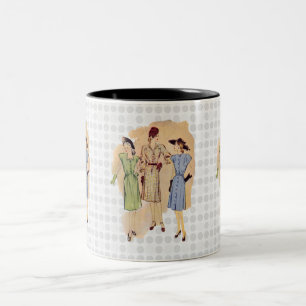 Vintage Vierzigerjahre Mode Zweifarbige Tasse