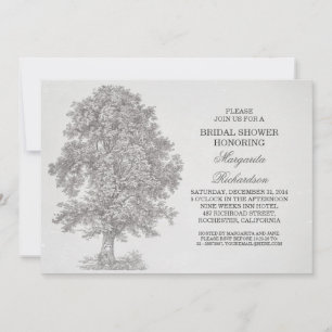 vintage vieux arbre rustique invitations de douche
