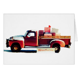 Vintage Vieux Camion Pays Carte de voeux de Noël