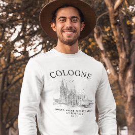 Vintage View of Cologne Cathedral Germany Sweatshirt