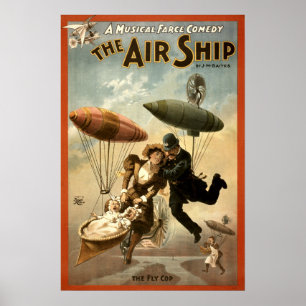 Vintage viktorianische Ära Steampunk "Das Luftschi Poster