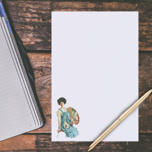 Vintage Viktorianische Artist Lady Painter Palette Post-it Klebezettel