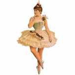 Vintage viktorianische Ballerina-Verzierung Fotoskulptur Ornament<br><div class="desc">Diese Einzelteile haben ein Bild einer hübschen Ballerina von einer Vintagen viktorianischen Illustration.</div>