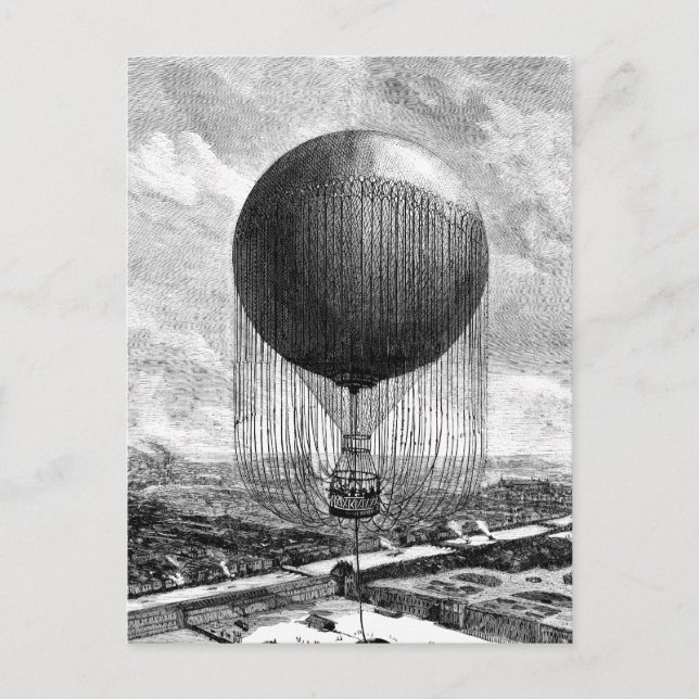 Vintage Viktorianische Ballonfahrt Postkarte (Vorderseite)