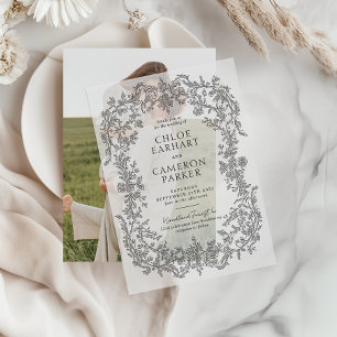 Vintage viktorianische Barock-Linienkunst-Hochzeit