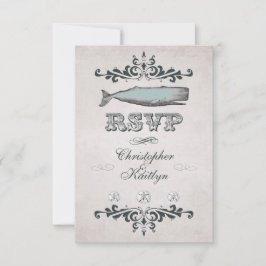 Vintage Viktorianische Beach Whale Wedding RSVP Ca