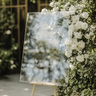 Vintage Viktorianische Blauer Barock Line Kunst Ho Acrylschild