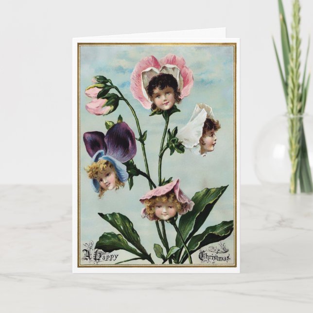 Vintage Viktorianische Blume gegenüber Karte (Vorderseite)