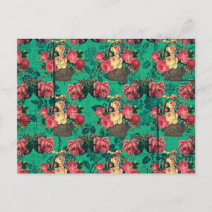 Vintage Viktorianische Blume Postkarte