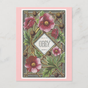 Vintage viktorianische Blumen-Schriften Postkarte