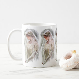 Vintage viktorianische Braut mit Bibel Harrison Fi Kaffeetasse