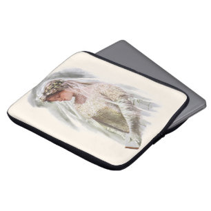 Vintage viktorianische Braut mit Bibel Harrison Fi Laptopschutzhülle