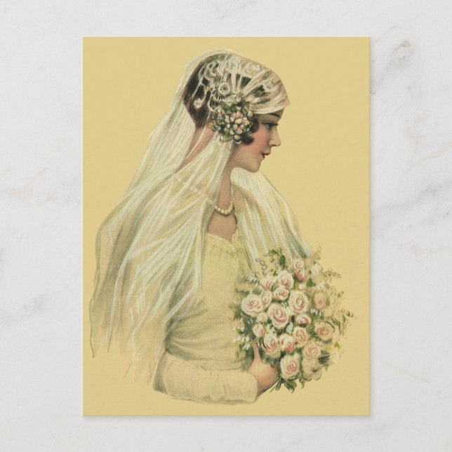 Vintage Viktorianische Brautparty Postkarte (Vorderseite)