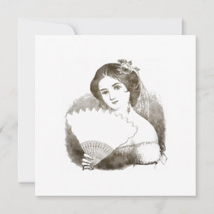 Vintage Viktorianische Bridal Dankeschön-Karte Dankeskarte