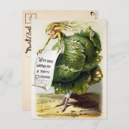 Vintage Viktorianische Cabbage Weihnachtskarte Postkarte