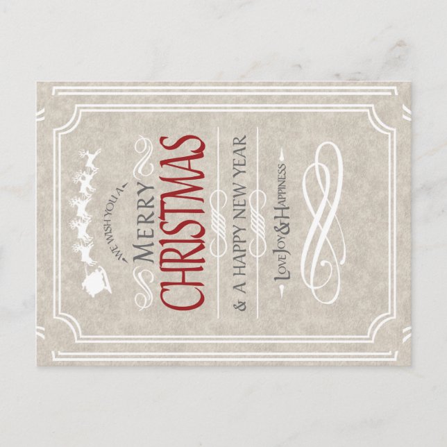 "VINTAGE VIKTORIANISCHE CHRISTMAS" Postkarte (Vorderseite)