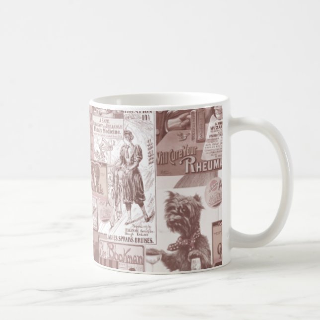 Vintage Viktorianische Collage Kaffeetasse (Rechts)