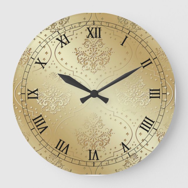 Vintage Viktorianische Damaskus-Druckuhr Große Wanduhr (Vorderseite)