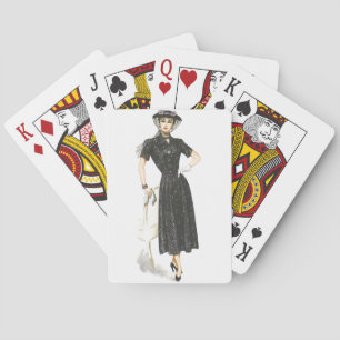 Vintage viktorianische Dame elegante Retro-Mode Spielkarten